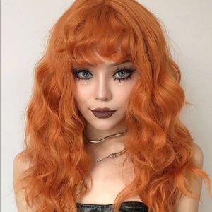 Orange synthetic wig